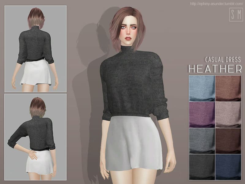 [ Heather ] - Casual Dress - Sims 4 Mod Download Free