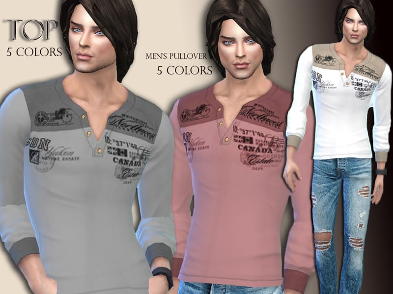 Men's Pullover - Sims 4 Mod Download Free