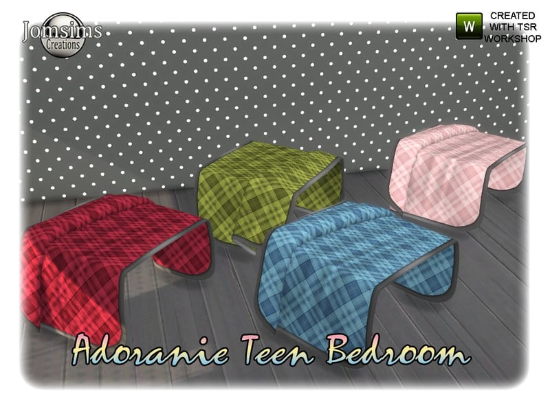 Adoranie teen bedroom blanket bed - Sims 4 Mod Download Free