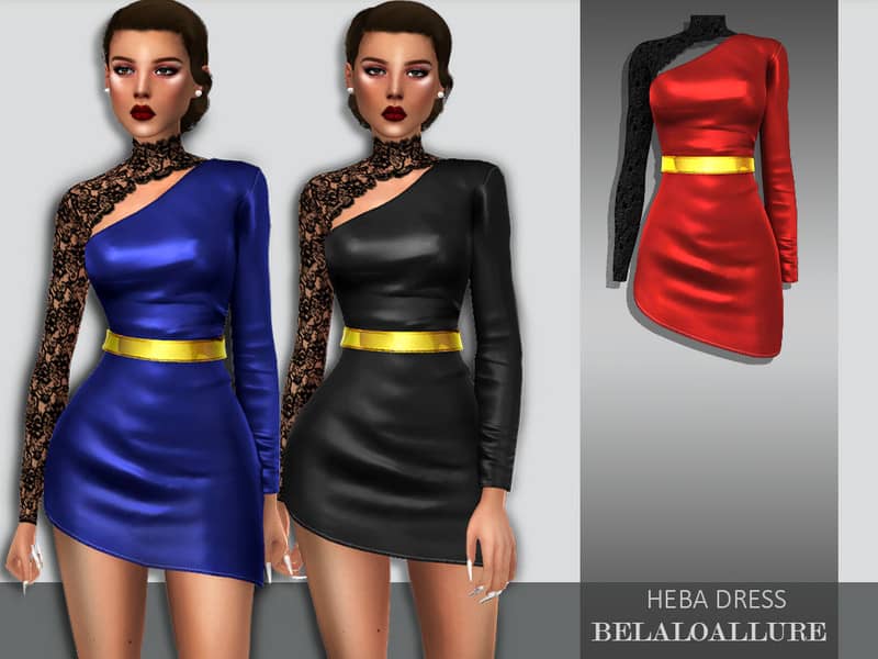 Belaloallure Heba dress - Sims 4 Mod Download Free