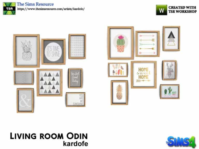 Kardofe Living Room Odin Set Sims 4