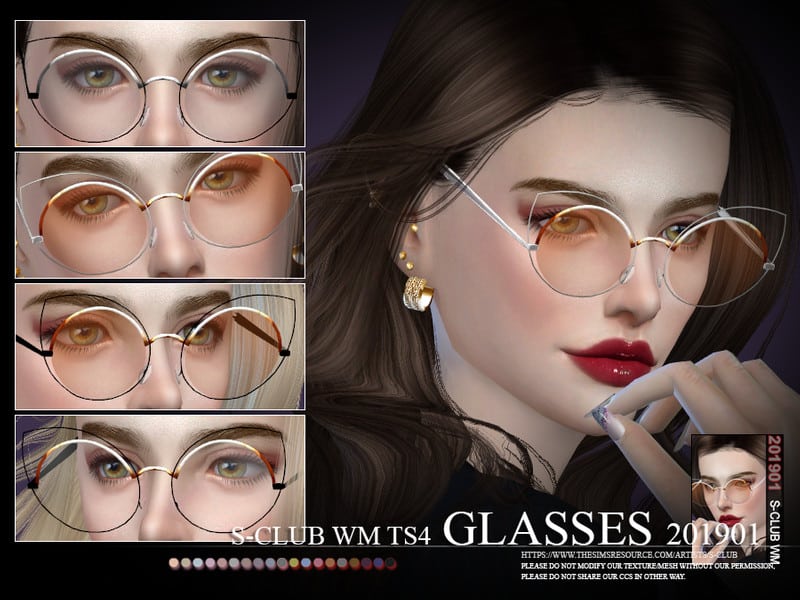 S-Club ts4 WM Glasses 201901 - Sims 4 Mod Download Free