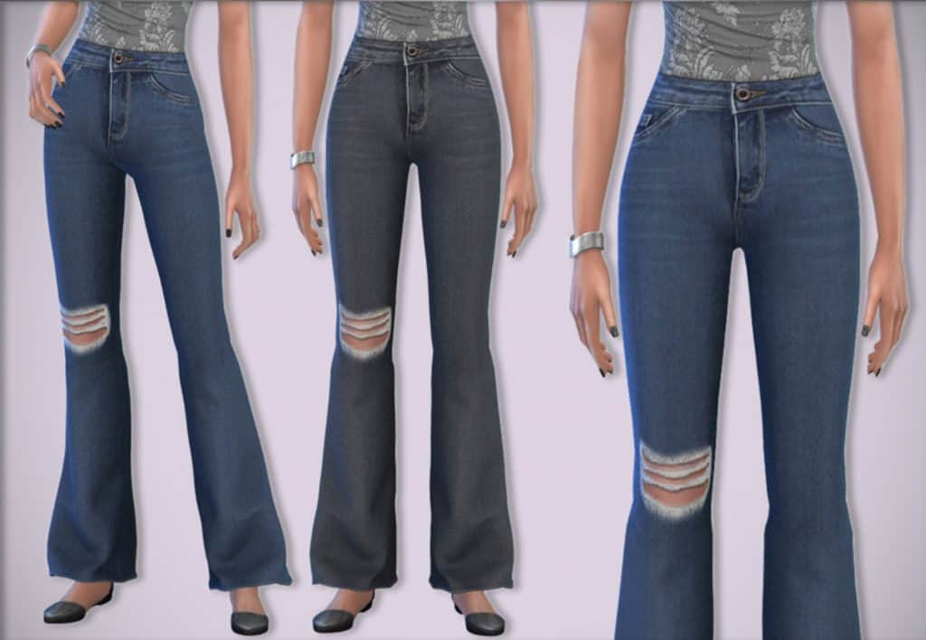 Vicki Flared Jeans - Sims 4 Mod Download Free