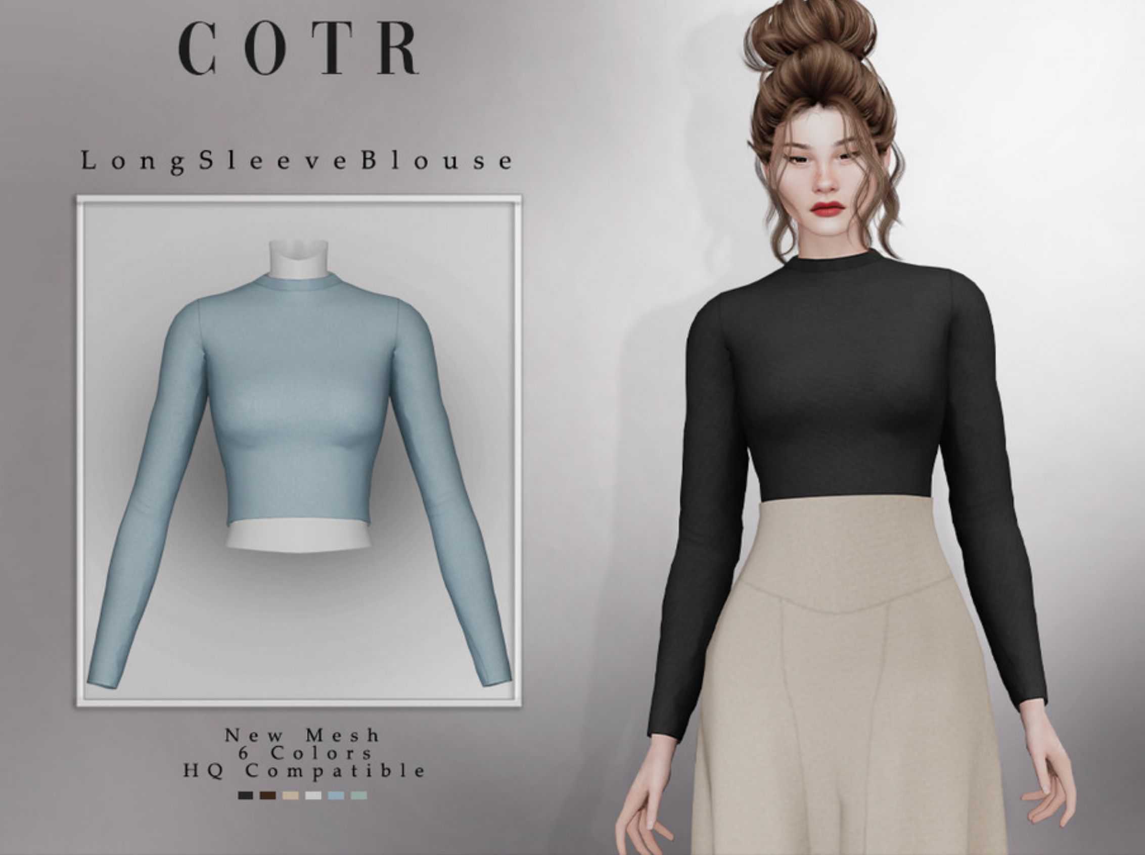 Long Sleeve Blouse - Sims 4 Mod Download Free