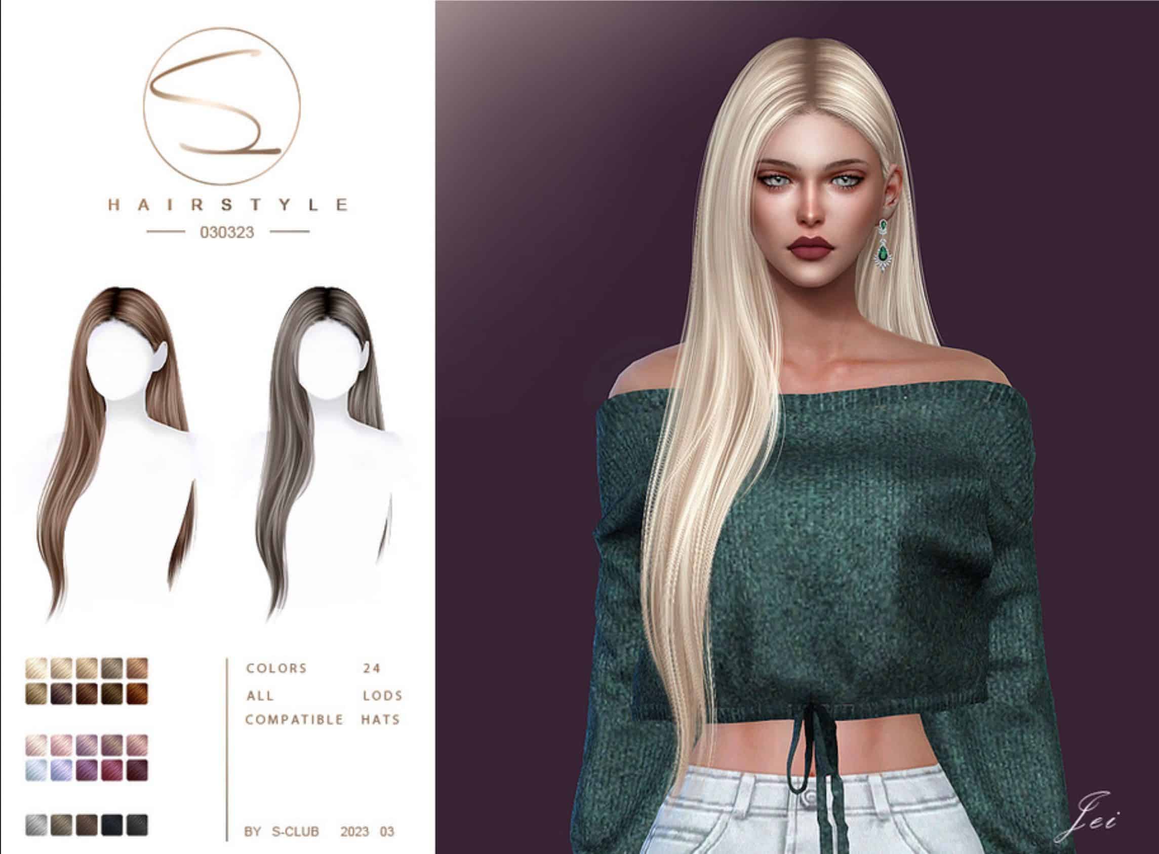 Long hairstyle Jie - Sims 4 Mod Download Free