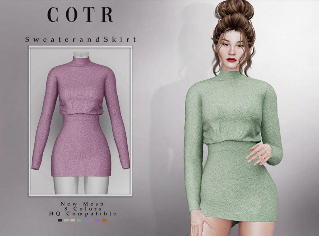 Sweater And Skirt - Sims 4 Mod Download Free