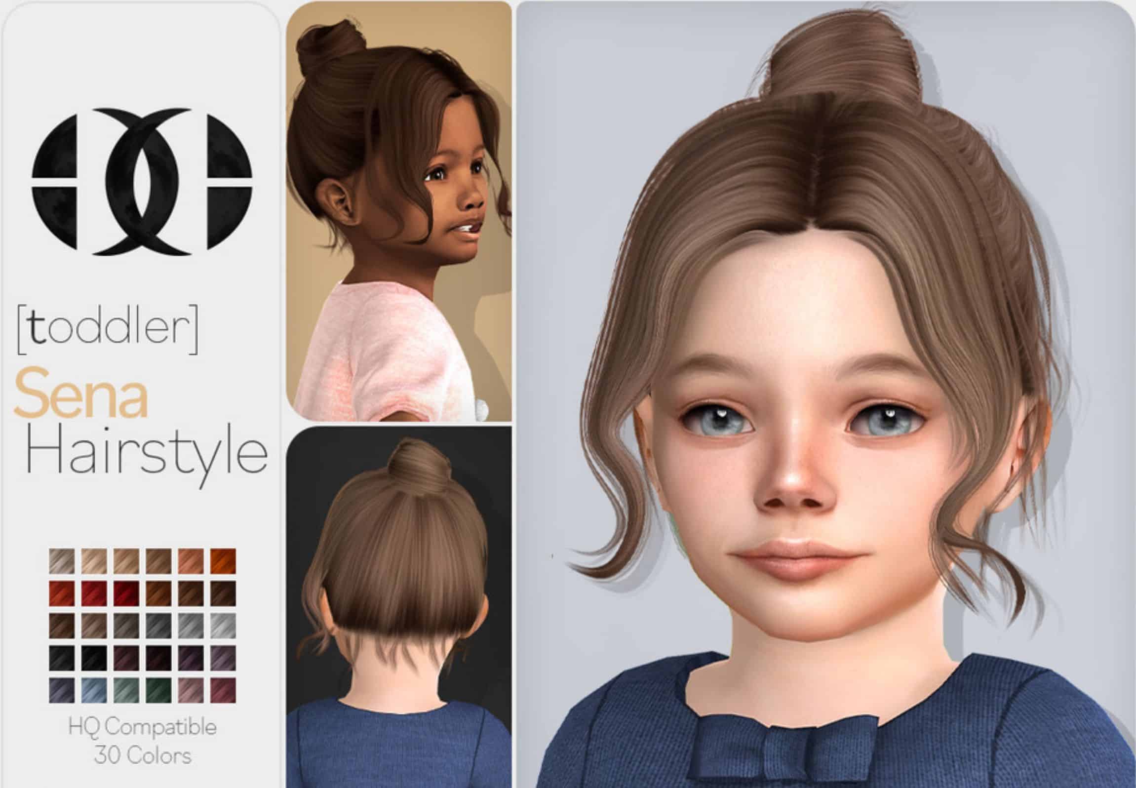 Sena Hairstyle Toddler - Sims 4 Mod Download Free