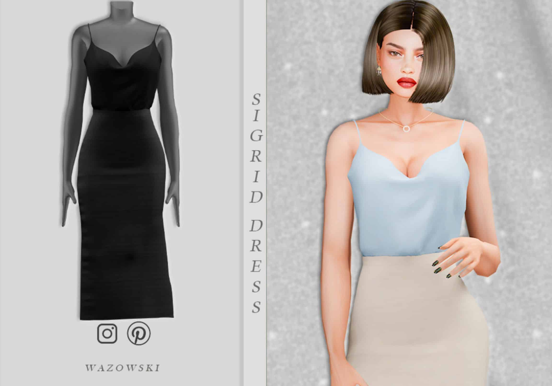 Sigrid Dress - Sims 4 Mod Download Free