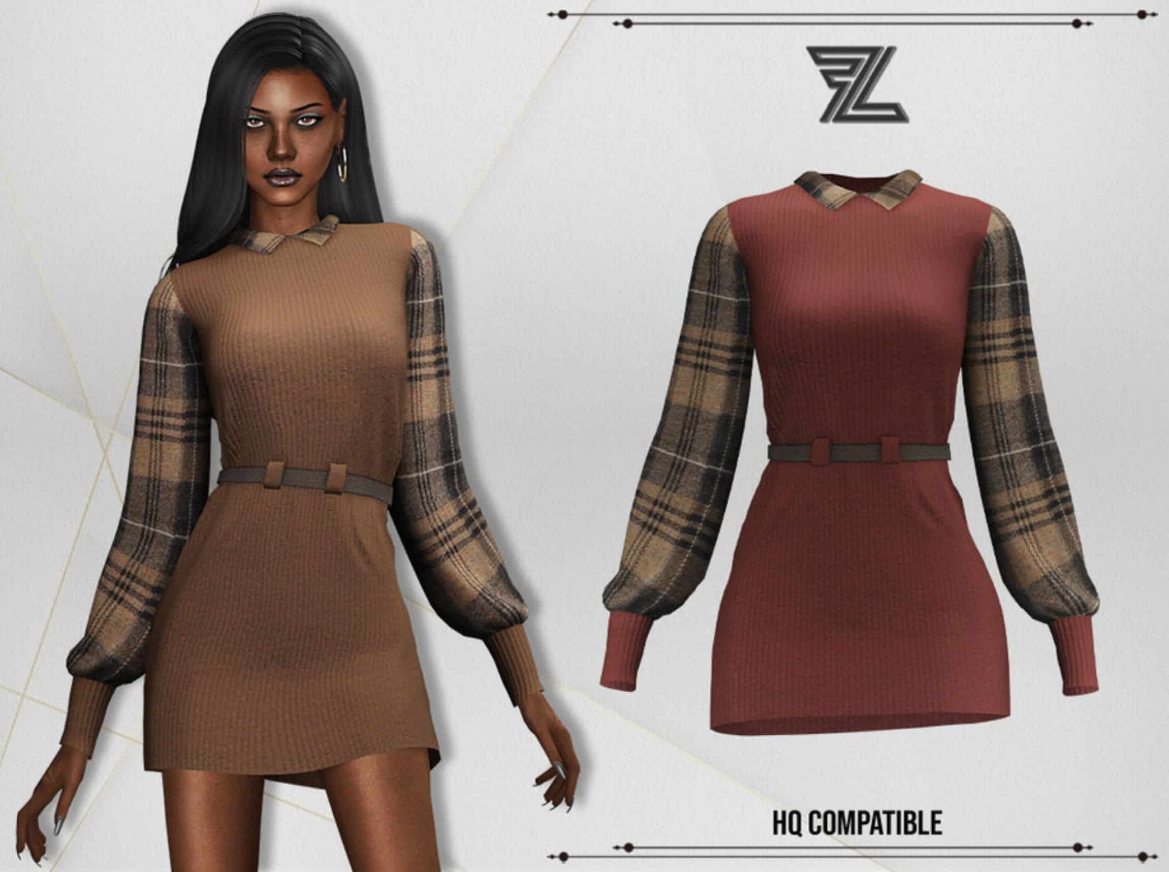 Sadie Wool Dress - Sims 4 Mod Download Free