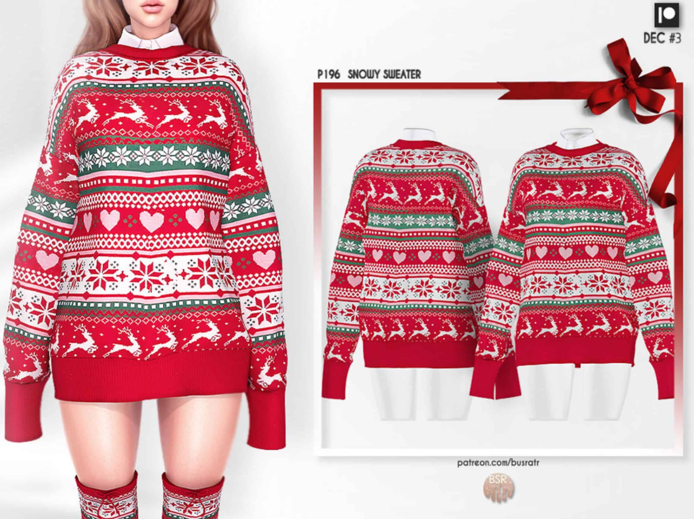 Snowy Sweater - Sims 4 Mod Download Free